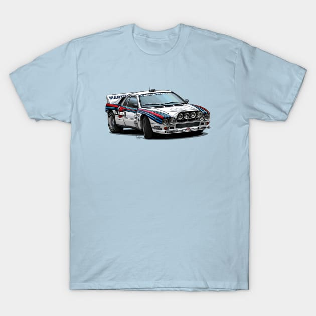 Lancia 037 Group B T-Shirt by Mario Ramos Rally Art